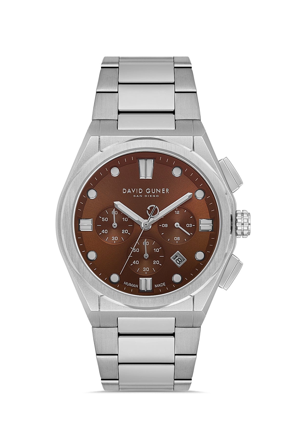 DAVID GUNER KOL SAATİ KAHVERENGİ Kadran GÜMÜŞ Kaplama ERKEK - DG-8861GA-A6