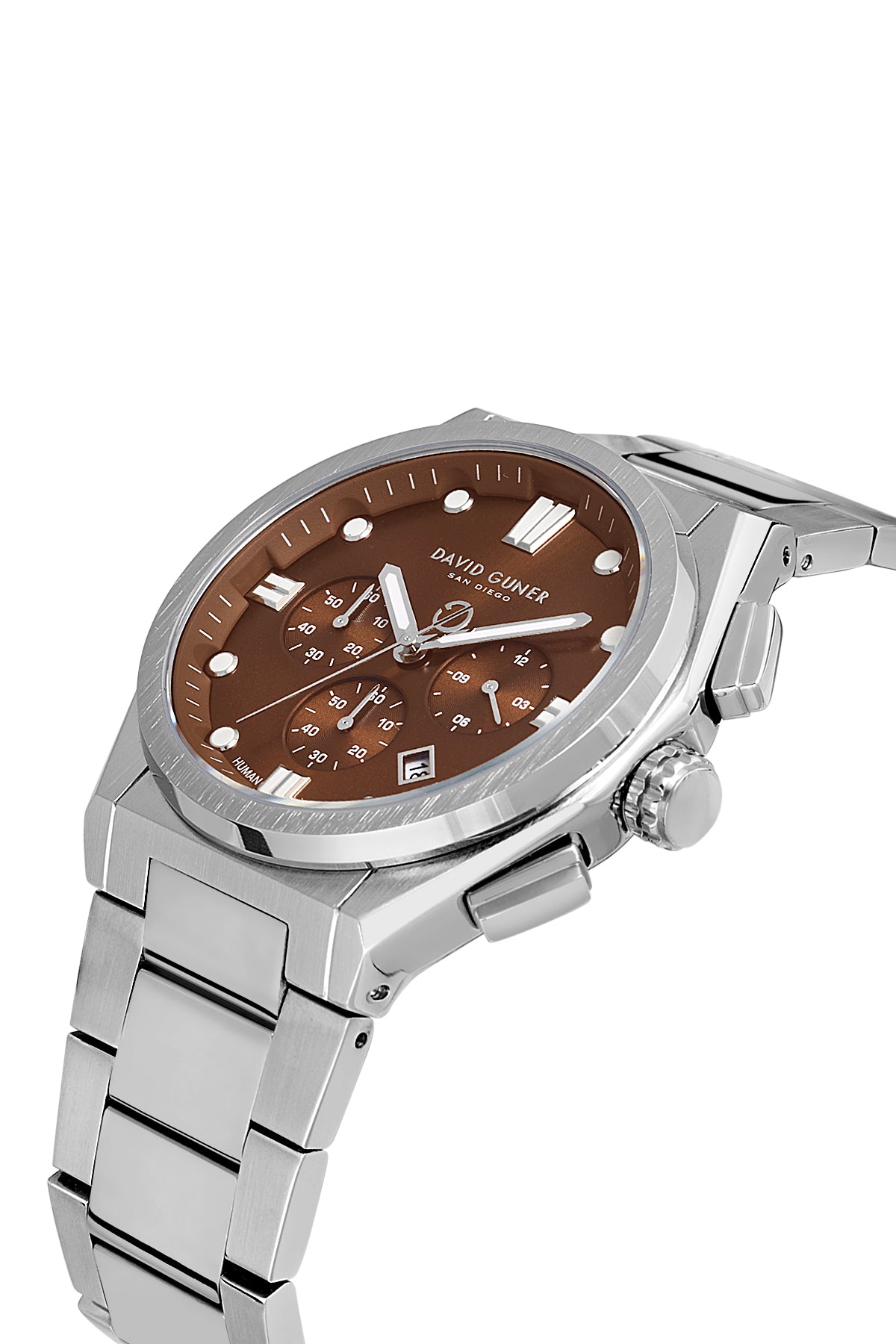 DAVID GUNER KOL SAATİ KAHVERENGİ Kadran GÜMÜŞ Kaplama ERKEK - DG-8861GA-A6