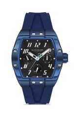 DAVID GUNER Mavi Kaplamalı Siyah Kadranlı Erkek Kol Saati - DG-8883GD-H2