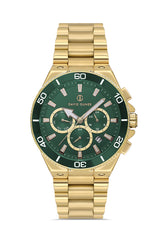 DAVID GUNER SARI KAPLAMALI YEŞİL KADRANLI ERKEK KOL SAATİ DG-8654GA-B10