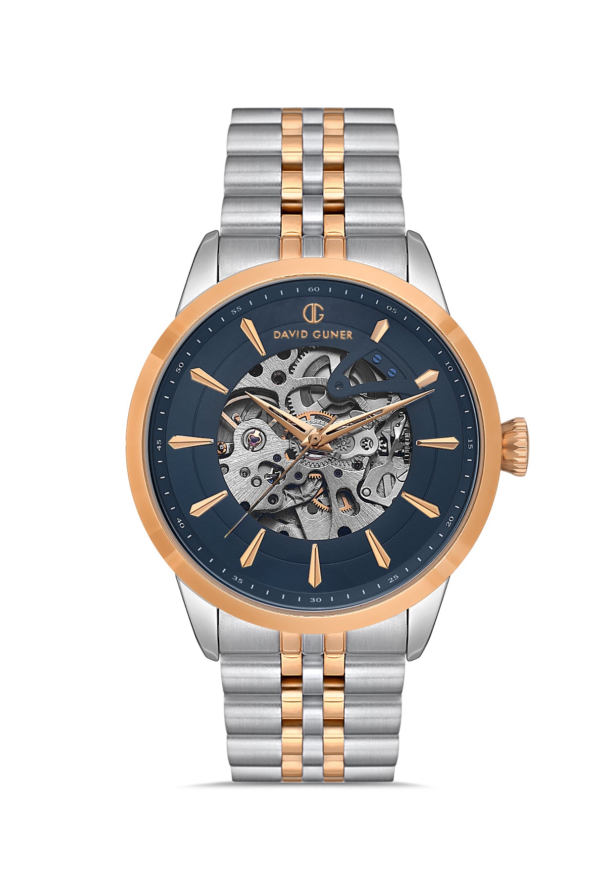 DAVID GUNER KOL SAATİ MAVİ Kadran ROSE BEYAZ Kaplama ERKEK - DG-8835GA-E3