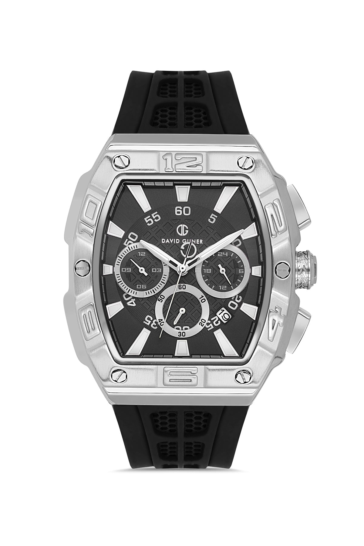 DAVID GUNER KOL SAATİ SİYAH Kadran GÜMÜŞ Kaplama ERKEK - DG-8838GD-J2