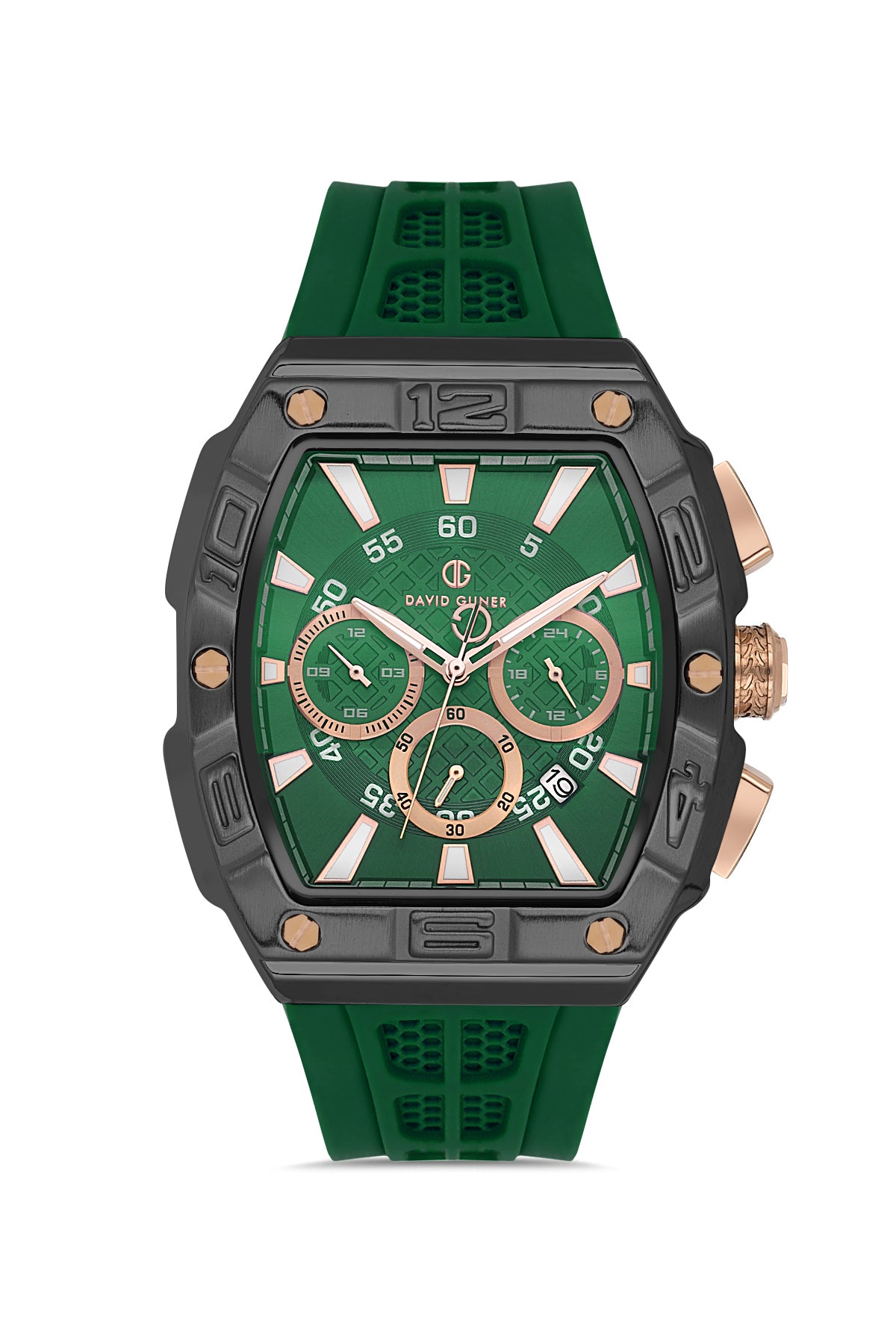 DAVID GUNER KOL SAATİ YEŞİL Kadran GÜMÜŞ Kaplama ERKEK - DG-8838GD-ZM10