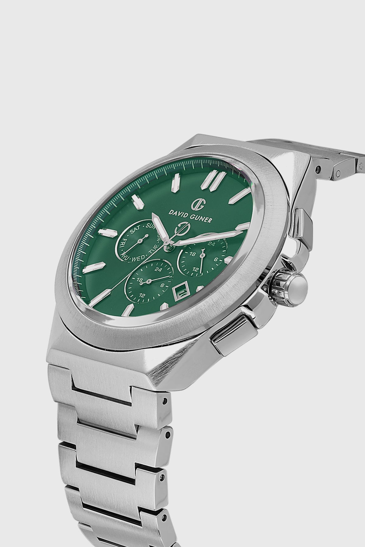 DAVID GUNER KOL SAATİ YEŞİL Kadran GÜMÜŞ Kaplama ERKEK - DG-8849GA-A10