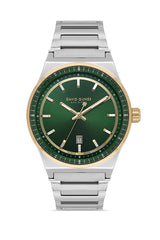 DAVID GUNER Sarı Beyaz Kaplamalı Yeşil Kadranlı Erkek Kol Saati - DG-8890GA-D10