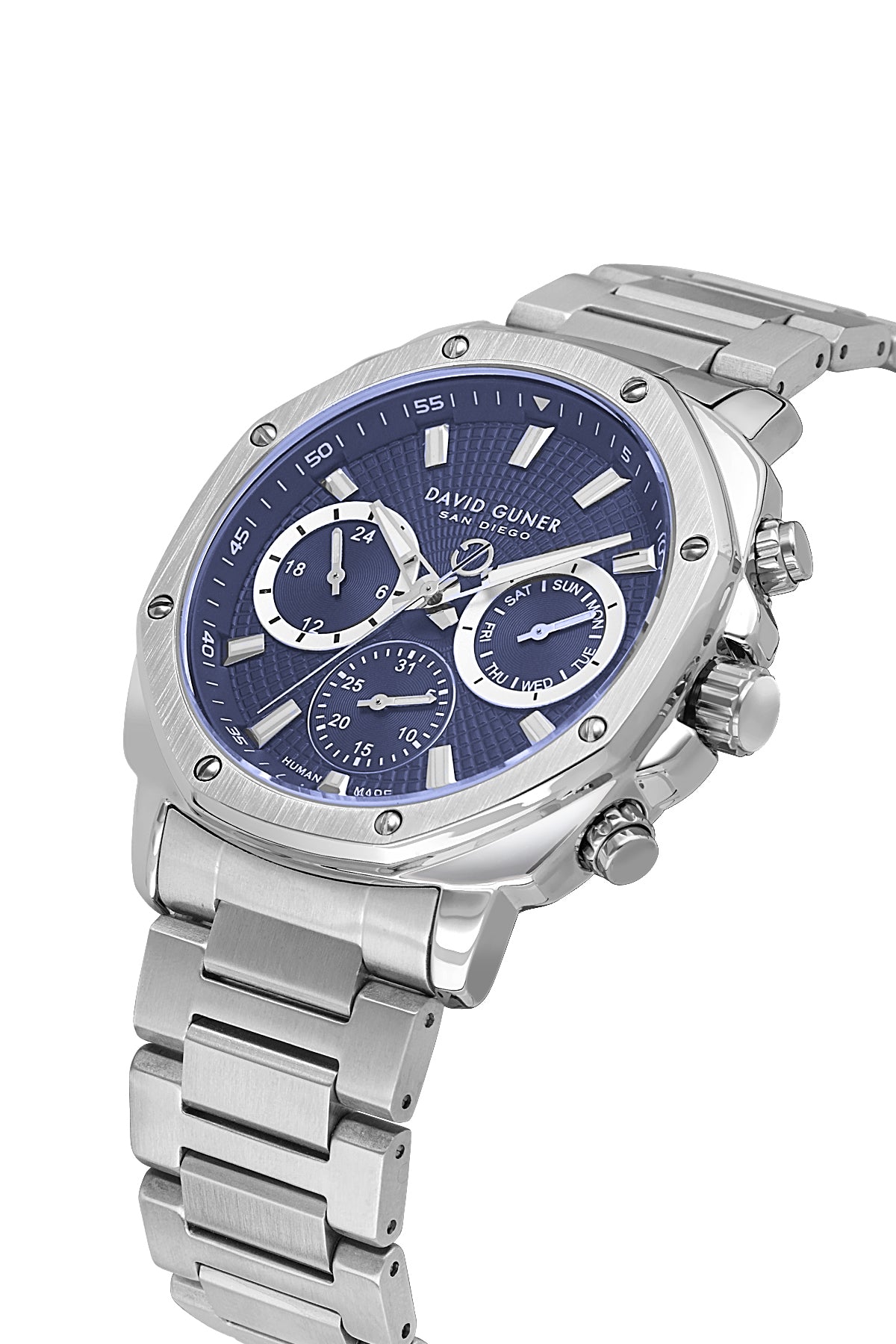 DAVID GUNER KOL SAATİ MAVİ Kadran GÜMÜŞ Kaplama ERKEK - DG-8983GA-A3