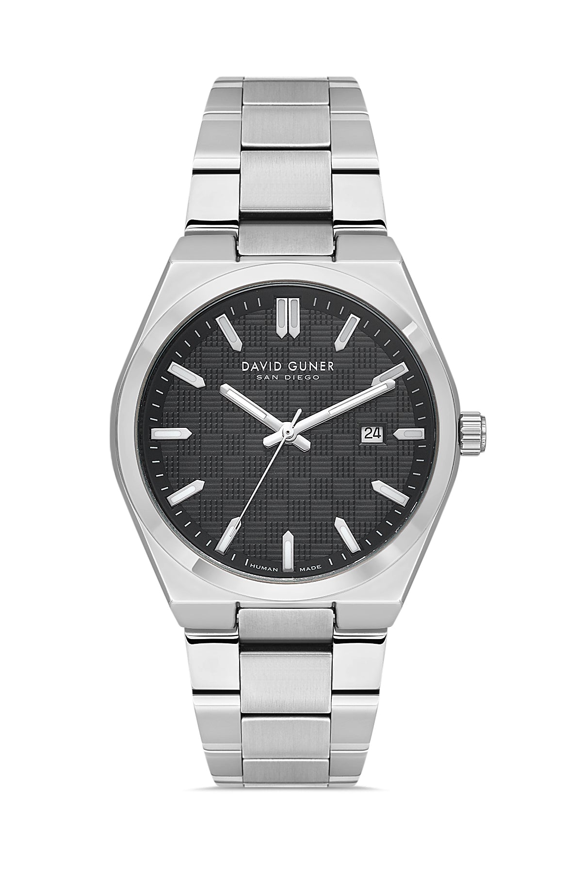 DAVID GUNER KOL SAATİ SİYAH Kadran GÜMÜŞ Kaplama ERKEK - DG-8932GA-A2