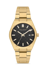 DAVID GUNER KOL SAATİ SİYAH Kadran SARI Kaplama ERKEK - DG-8932GA-B2