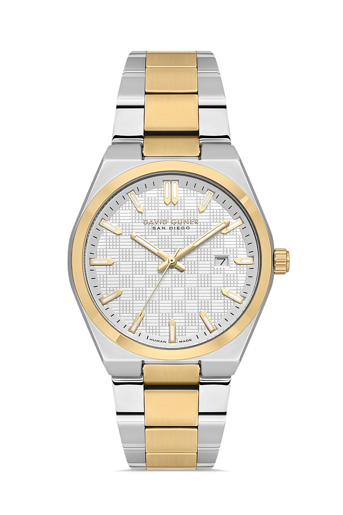 DAVID GUNER KOL SAATİ GÜMÜŞ Kadran SARI BEYAZ Kaplama ERKEK - DG-8932GA-D1