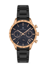 DAVID GUNER ROSE SİYAH KAPLAMALI SİYAH KADRANLI KADIN KOL SAATİ DG-0380LA-R2