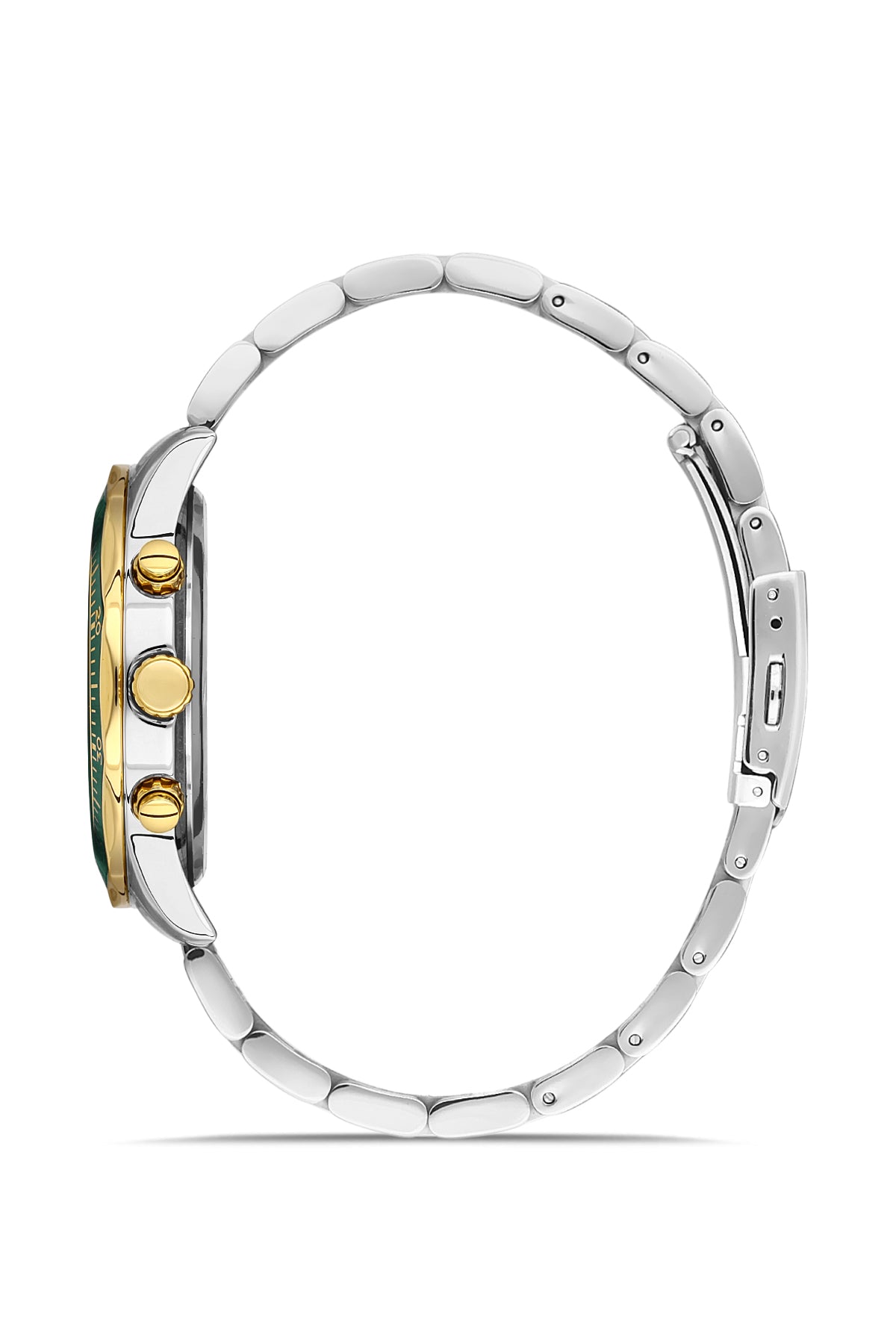 DAVID GUNER Yeşil Kadranlı Sarı Beyaz Kaplamalı Erkek Kol Saati - DG-8419GA-D10