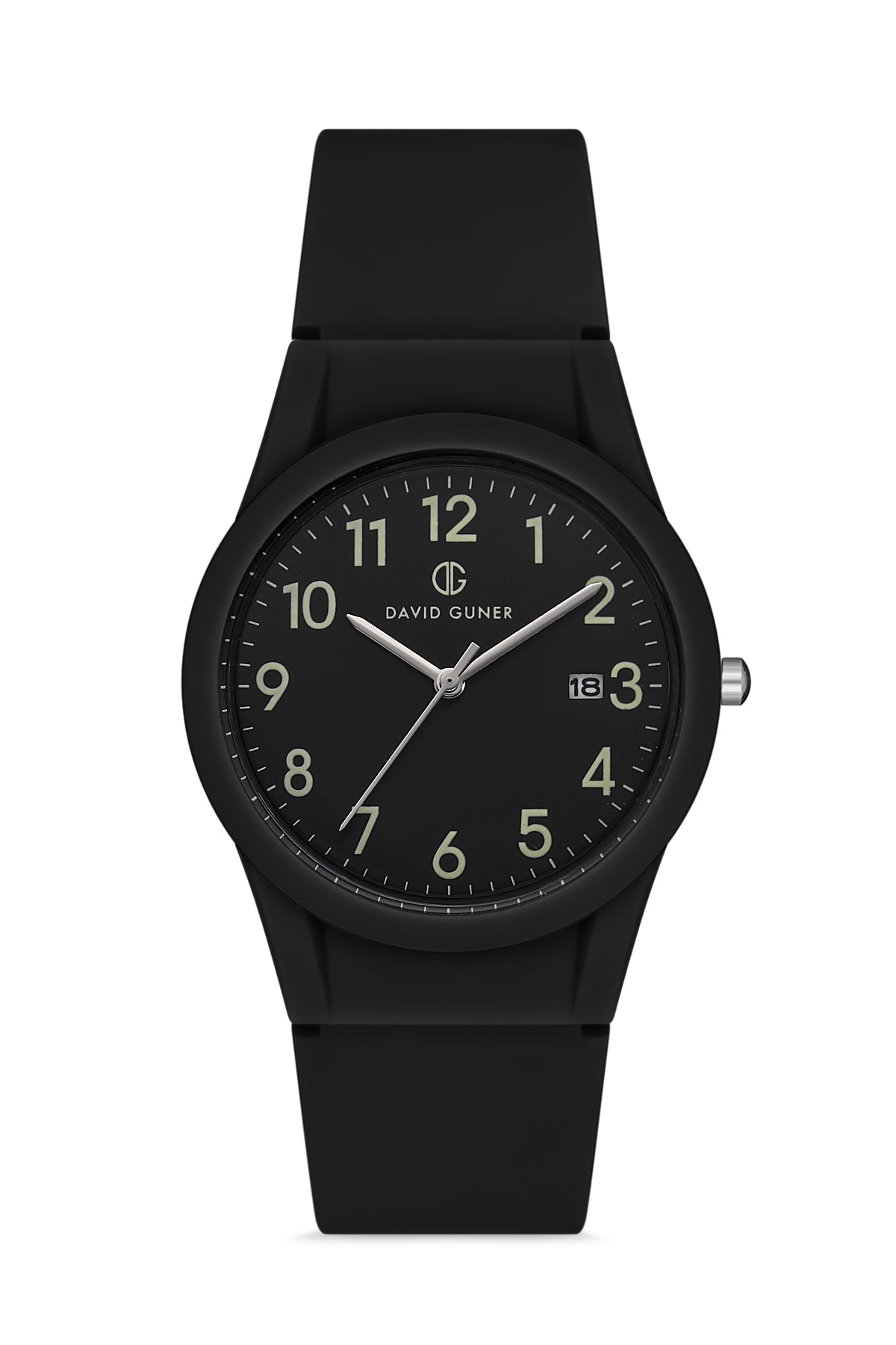 DAVID GUNER Siyah Kadranlı Takvimli Erkek Kol Saati