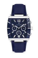 DAVID GUNER GÜMÜŞ KAPLAMALI MAVİ KADRANLI ERKEK KOL SAATİ DG-8056GB-L3