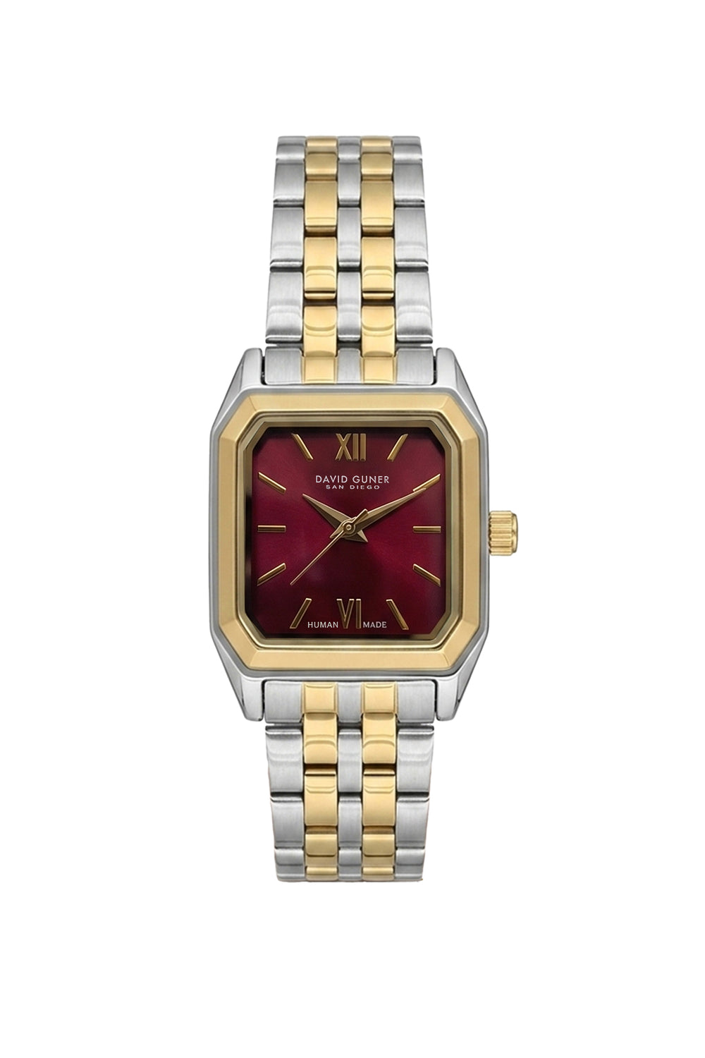 DAVID GUNER Kadın Kol Saati Sarı Beyaz Kaplama Kırmızı Kadran DG-9075LA-D14