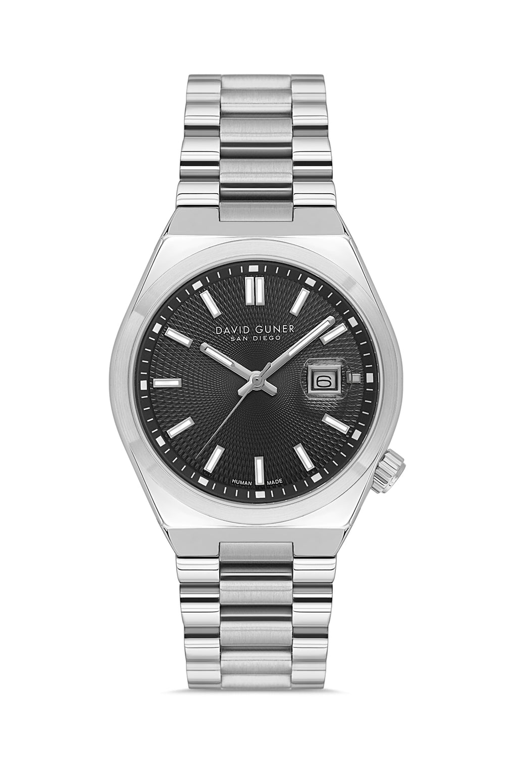 DAVID GUNER Erkek Kol Saati Siyah Kadran Gümüş Kaplama DG-9094GA-A2