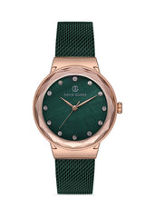 DAVID GUNER ROSE KAPLAMALI YEŞİL KADRANLI KADIN KOL SAATİ DG-8100LC-ZG10
