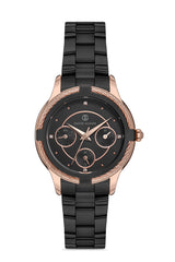 DAVID GUNER ROSE SİYAH KAPLAMALI SİYAH KADRANLI KADIN KOL SAATİ DG-8181LA-R2