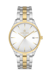 David Guner Erkek Gümüş Kadranlı Sari beyaz Çelik Kol Saati - DG-8195GA-D1