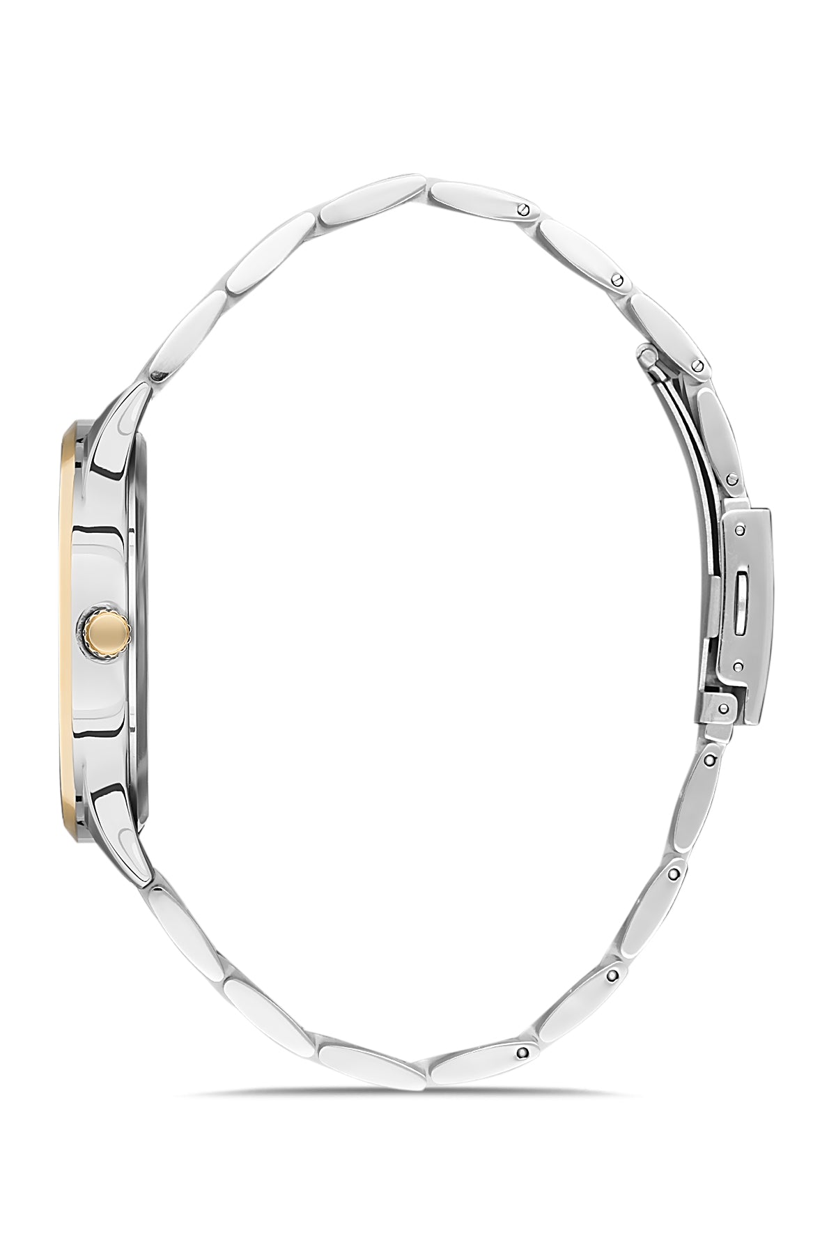 David Guner Erkek Gümüş Kadranlı Sari beyaz Çelik Kol Saati - DG-8195GA-D1