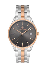 David Guner Erkek Si̇yah Kadranlı Rose beyaz Çelik Kol Saati - DG-8195GA-E9