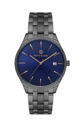 David Guner Erkek Mavi̇ Kadranlı Füme Çelik Kol Saati - DG-8195GA-V3
