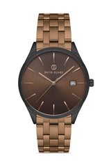 David Guner Erkek Kahverengi̇ Kadranlı Si̇yah Çelik Kol Saati - DG-8195GA-X6