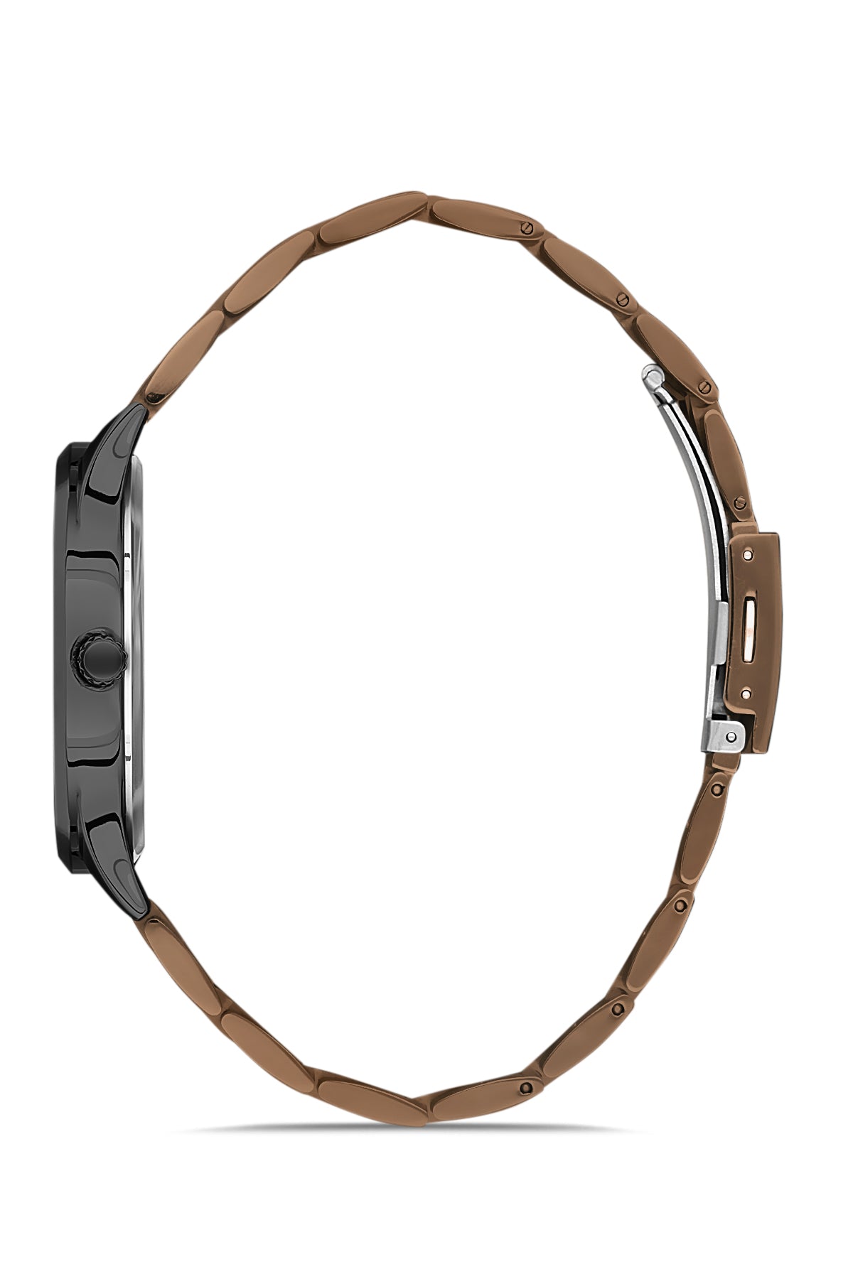 David Guner Erkek Kahverengi̇ Kadranlı Si̇yah Çelik Kol Saati - DG-8195GA-X6