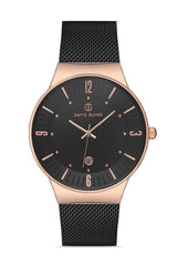 DAVID GUNER ROSE SİYAH KAPLAMALI SİYAH KADRANLI ERKEK KOL SAATİ DG-8214GC-R2