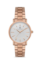 DAVID GUNER ROSE KAPLAMALI BEYAZ KADRANLI KADIN KOL SAATİ DG-8221LA-C1