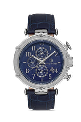 DAVID GUNER GÜMÜŞ KAPLAMALI MAVİ KADRANLI ERKEK KOL SAATİ DG-8247GB-L3