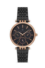 DAVID GUNER ROSE SİYAH KAPLAMALI SİYAH KADRANLI KADIN KOL SAATİ DG-8253LA-R2