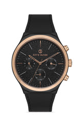 DAVID GUNER ROSE SİYAH KAPLAMALI SİYAH KADRANLI ERKEK KOL SAATİ DG-8265GB-R2R