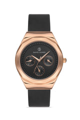 DAVID GUNER ROSE KAPLAMALI SİYAH KADRANLI KADIN KOL SAATİ DG-8266LD-R2