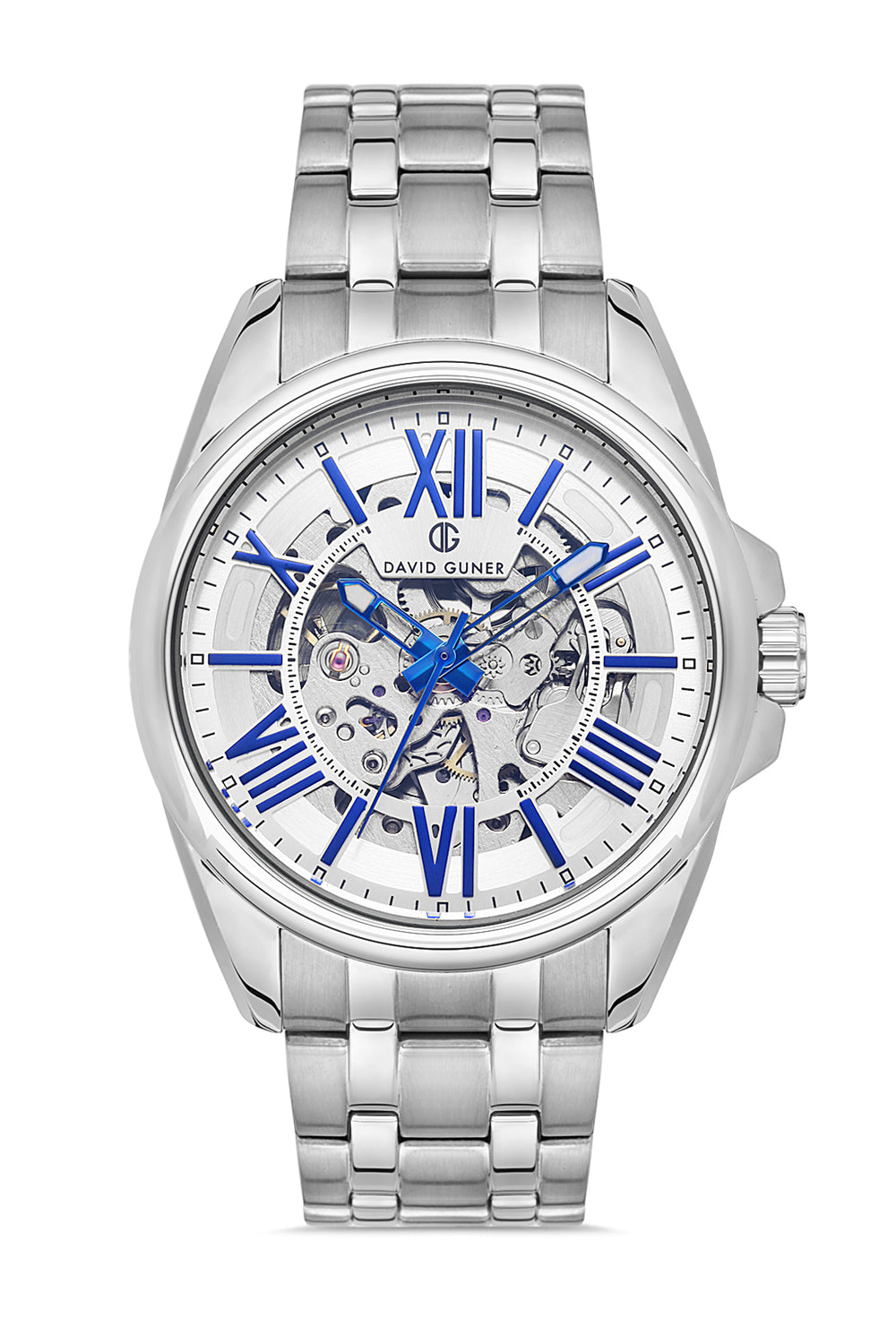 DAVID GUNER Erkek Kol Saati Gümüş Kadran Gümüş Kasa DG-8267GA-A1