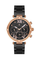 DAVID GUNER ROSE SİYAH KAPLAMALI SİYAH KADRANLI KADIN KOL SAATİ DG-8273LA-R2