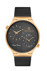DAVID GUNER ROSE SİYAH KAPLAMALI SİYAH KADRANLI ERKEK KOL SAATİ DG-8302GC-R2