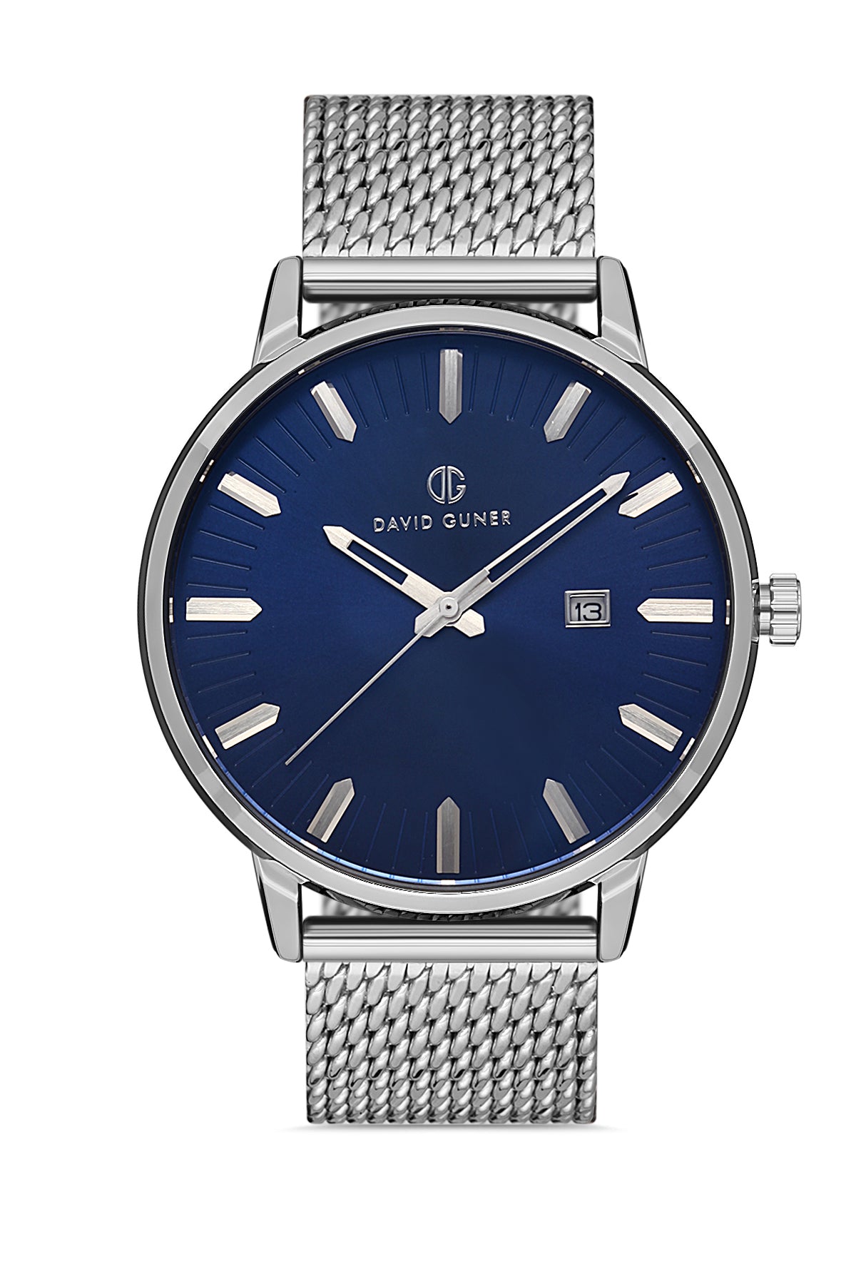 David Guner Erkek Mavi̇ Kadranlı Gümüş Çelik Kol Saati - DG-8304GC-A3
