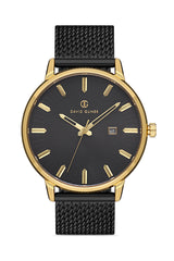 David Guner Erkek Si̇yah Kadranlı Sari Çelik Kol Saati - DG-8304GC-M9