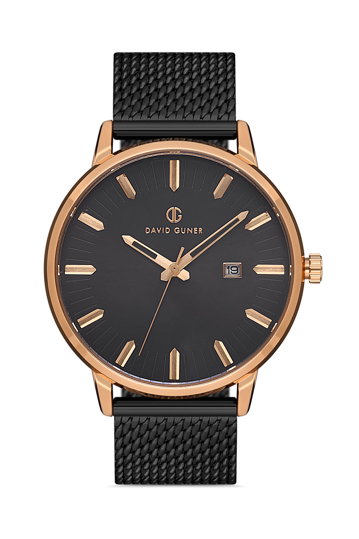 David Guner Erkek Si̇yah Kadranlı Rose si̇yah Çelik Kol Saati - DG-8304GC-R2