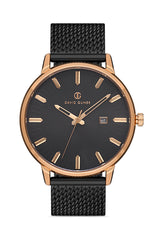 David Guner Erkek Si̇yah Kadranlı Rose si̇yah Çelik Kol Saati - DG-8304GC-R2