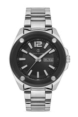 DAVID GUNER GÜMÜŞ SİYAH KAPLAMALI SİYAH KADRANLI ERKEK KOL SAATİ DG-8306GA-J2