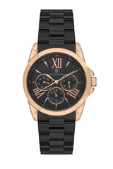 DAVID GUNER ROSE SİYAH KAPLAMALI SİYAH KADRANLI KADIN KOL SAATİ DG-8308LA-R2