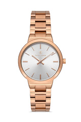 DAVID GUNER ROSE KAPLAMALI BEYAZ KADRANLI KADIN KOL SAATİ DG-8324LA-C1