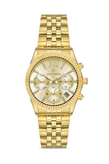 DAVID GUNER Sarı Kaplama Sarı Kadranlı Paslanmaz Masif Çelik Kadın Kol Saati - DG-8340LA-B2