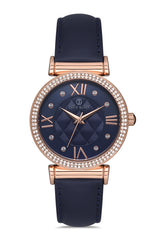 DAVID GUNER Lacivert Deri Kordonlu Kadın Kol Saati - DG-8079LB-T3