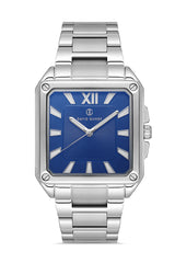 DAVID GUNER Lacivert Kadranlı Gümüş Kaplamalı Erkek Kol Saati - DG-8668GA-A3