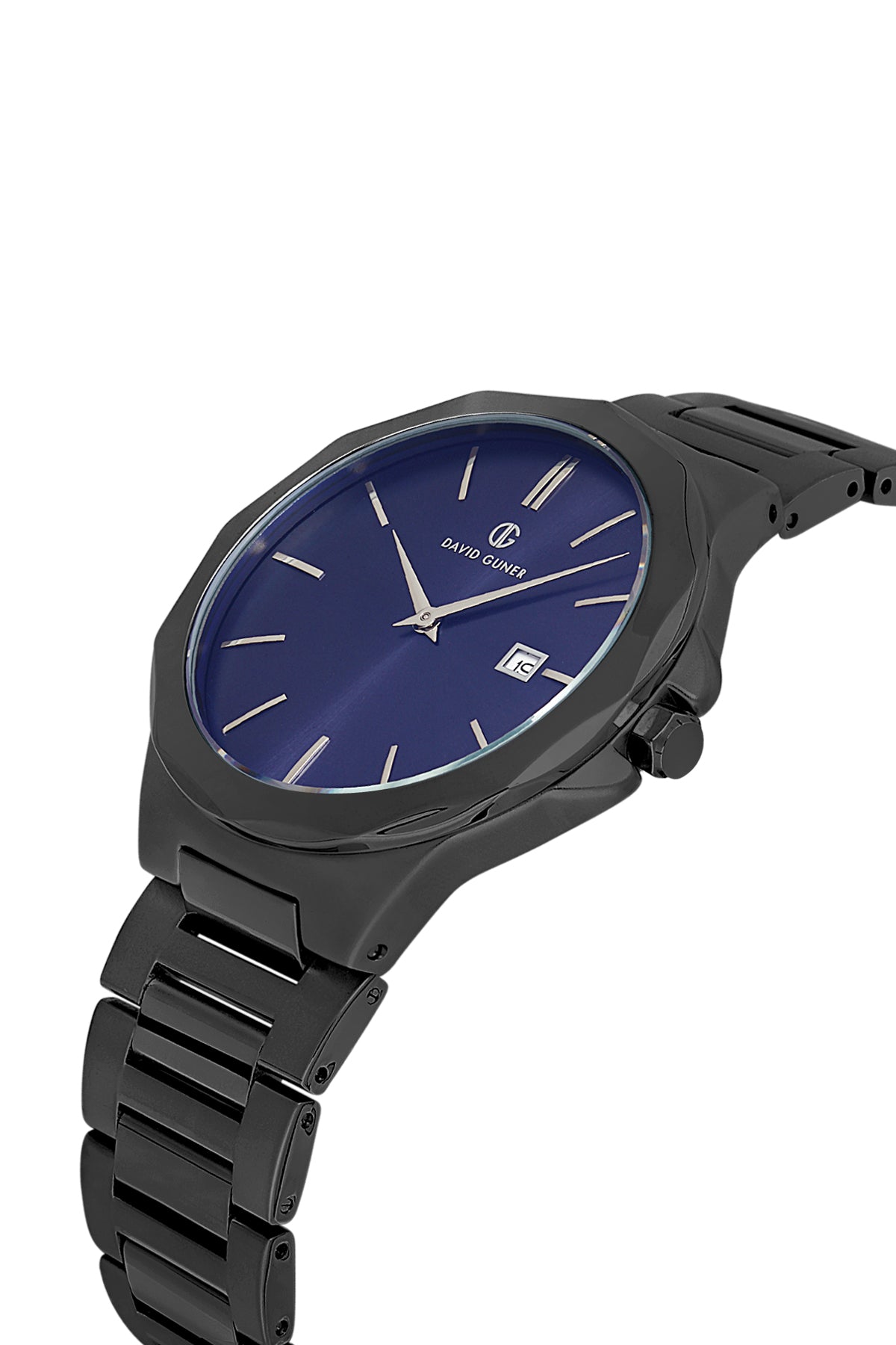 DAVID GUNER Dark Blue Dial Gun Coated Men's Watch