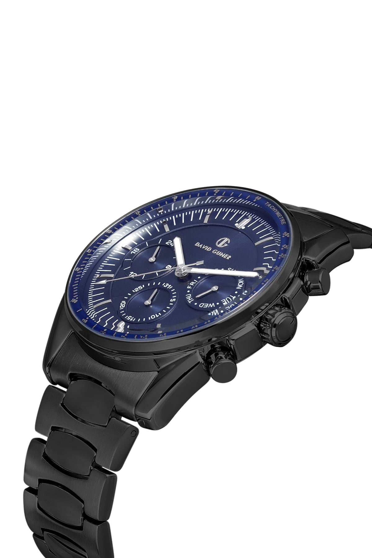 DAVID GUNER Lacivert Kadranlı Gun Kaplamalı Multifonksiyonlu Erkek Kol Saati - DG-8670GA-V3