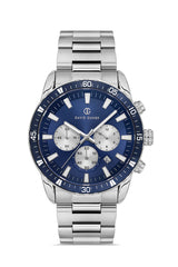 DAVID GUNER Mavi Kadranlı Gümüş Kaplamalı Erkek Kol Saati - DG-8529GA-A3