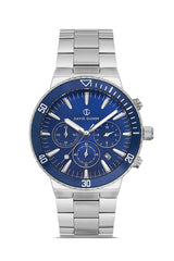 DAVID GUNER Mavi Kadranlı Gümüş Kaplamalı Erkek Kol Saati - DG-8524GA-A3